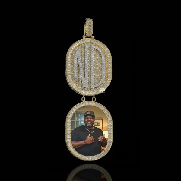 DGP-0005图片 Double Dog Tag Pendant with Front & Back Fully Iced