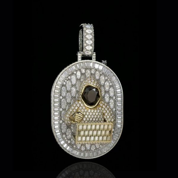 KFDP0001图片 Custom Double-Sided 3D Figure Oval Pendant
