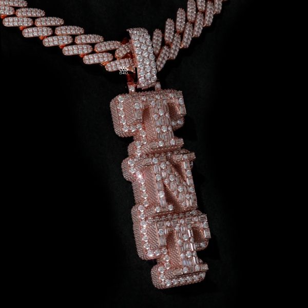 PD-C0401图片 TNT Thick Vertical Pendant with Emerald & Round Cuts