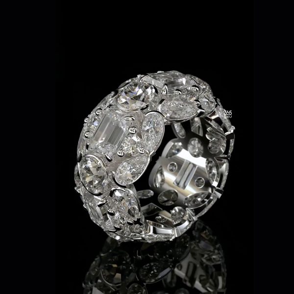 Custom Mixed-Cut Diamond Band Ring