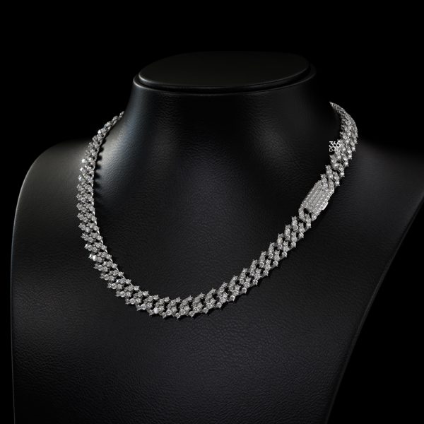 Three-Stone Cuban Link Chain