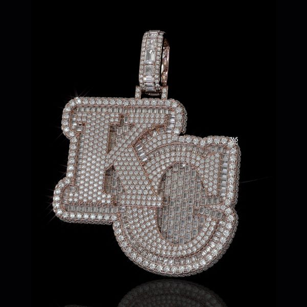 PD-C0429图片 KC Stacked Letter Pendant with stones on back