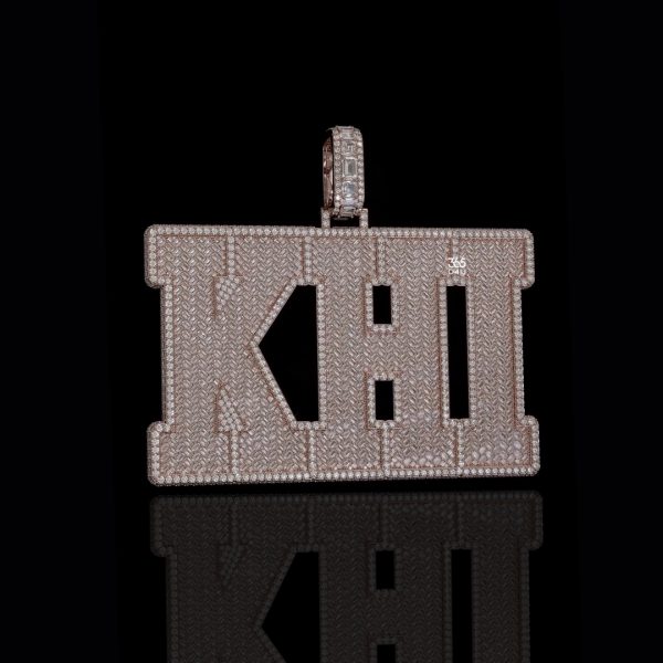 PD-C0431图片 KHI Custom Double-Sided Iced Letter Pendant