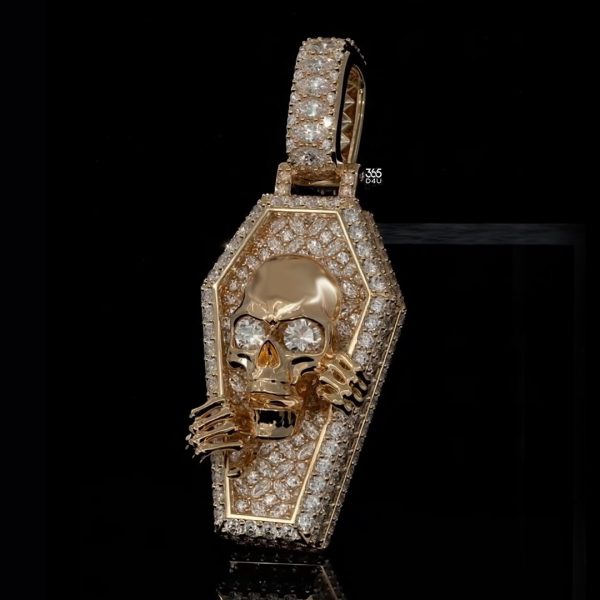 Custom Coffin Skull Pendant