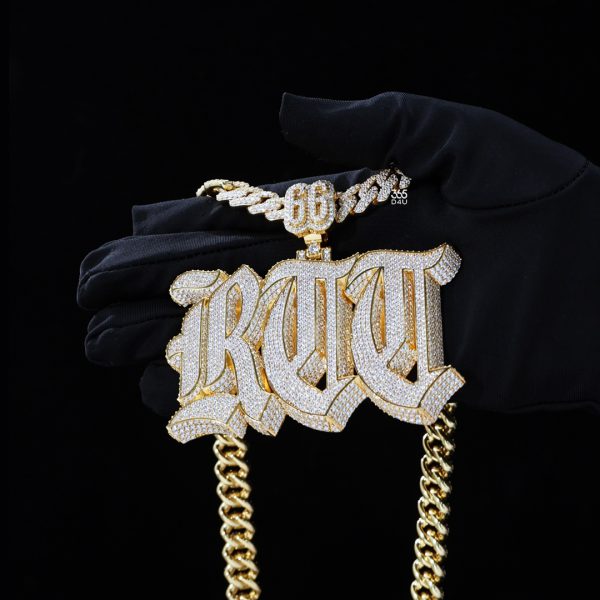 25jul500图片 Custom 3D Gothic Font Name Pendant