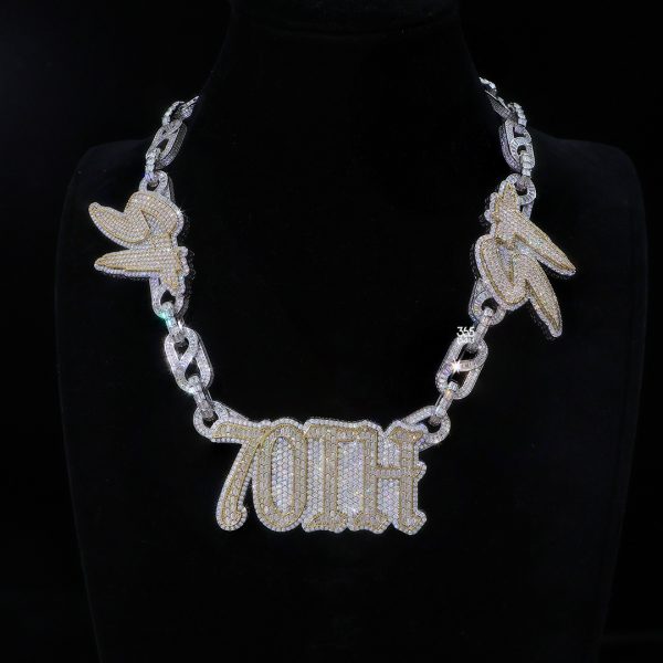 70th Integrated Letter Pendant with Side “ST” Box Chain