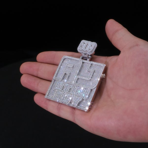 CD25DEC1081图片 (3) Custom Square Pendant with AJ STAR BOY Letters & Openable Bail