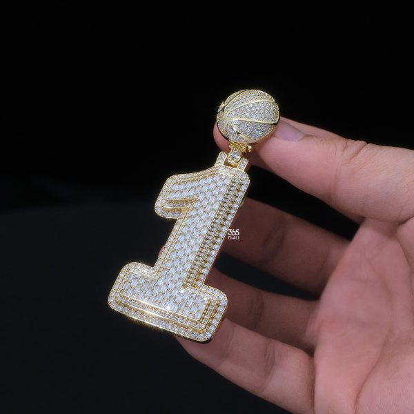 CD26JAN0214图片 (2) Jersey Number 1 Pendant with Basketball Bail