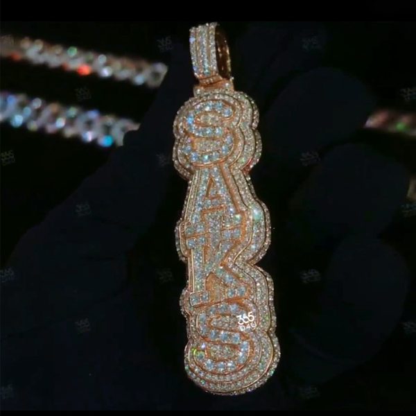 SAKS Vertical Pendant with 360° Fully Iced Out