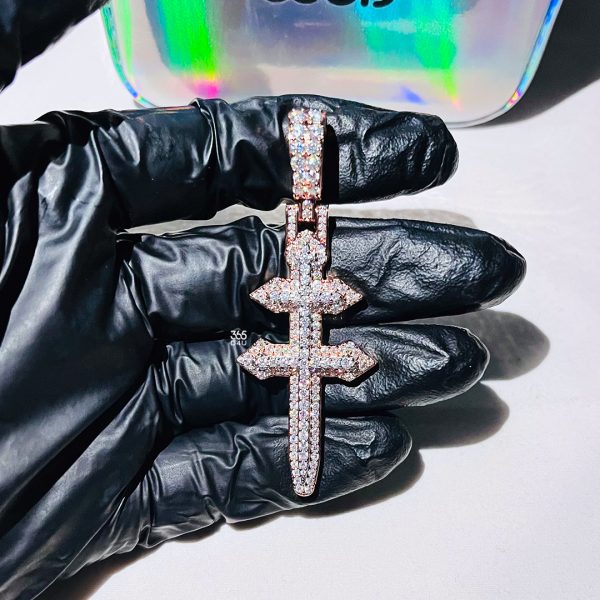 2-inch Sword Style Double Cross Pendant