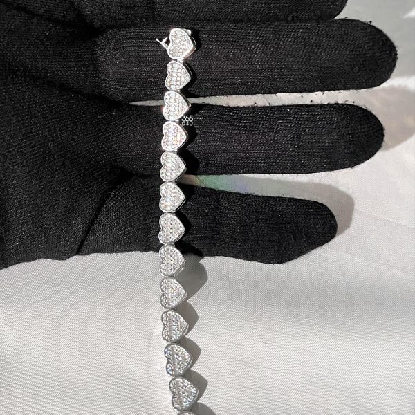 Heart shape Baguette Diamond Bracelet