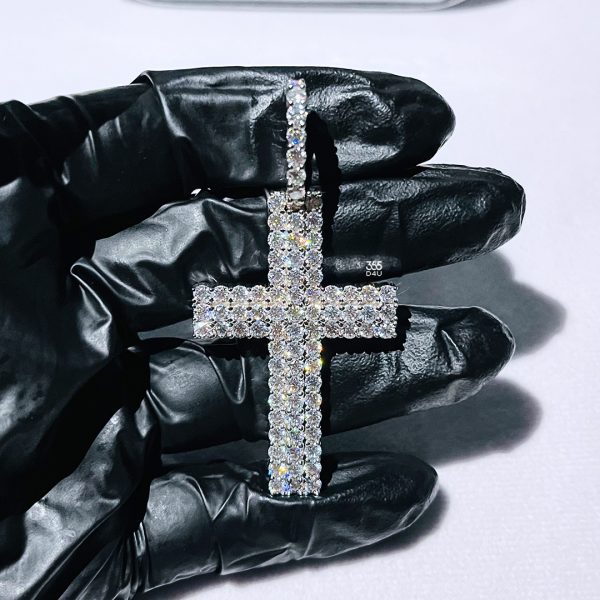 1-inch Mini Fully Iced Cross Pendant