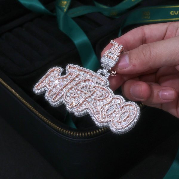 MTGR∞ Letter Pendant with Fancy-Cut Stones & Custom Engraved Back