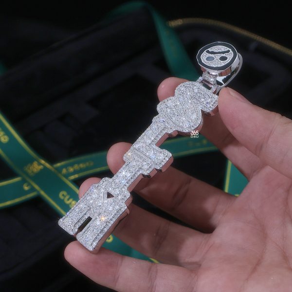 SLIM Vertical Pendant – Lab Diamonds, Fancy Stones & Glow Enamel Bail