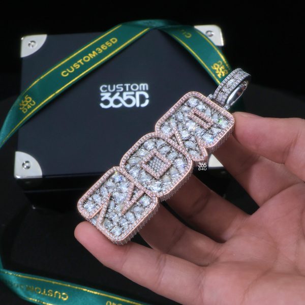 RON Vertical Letter Pendant with Fancy-Cut Stones