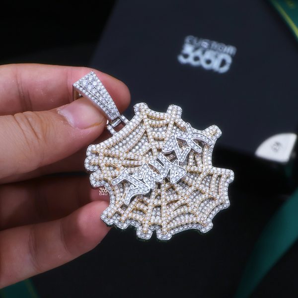 Custom Spider Web Letter Pendant