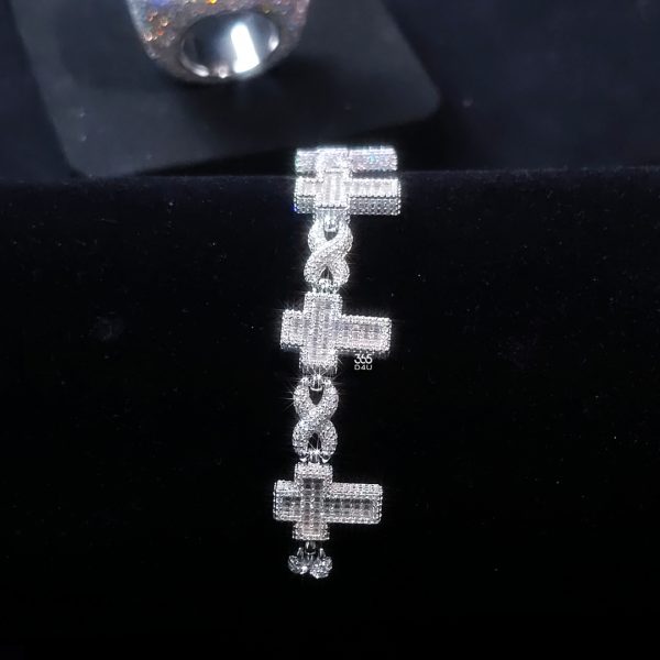 6mm infinity emerald cross bracelet