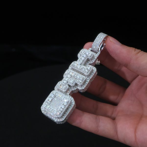 LFO Vertical Letter Pendant with Fancy-Cut Stones