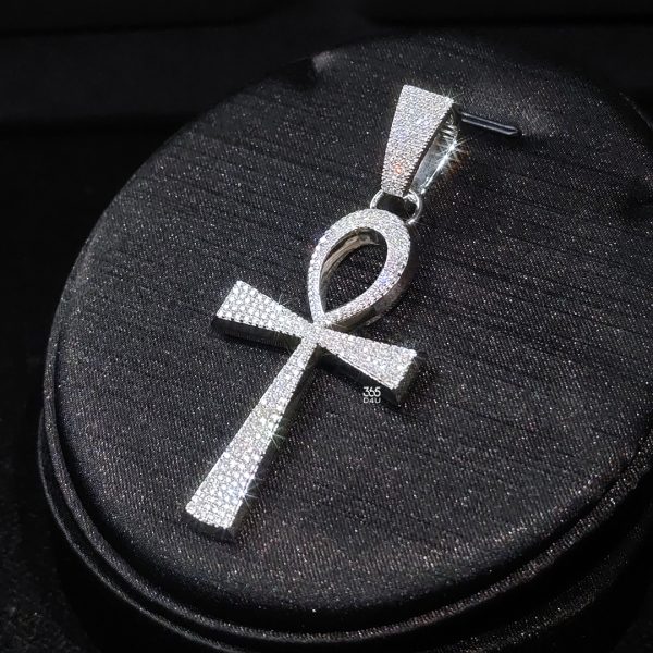 2-inch Iced Ankh Cross Pendant