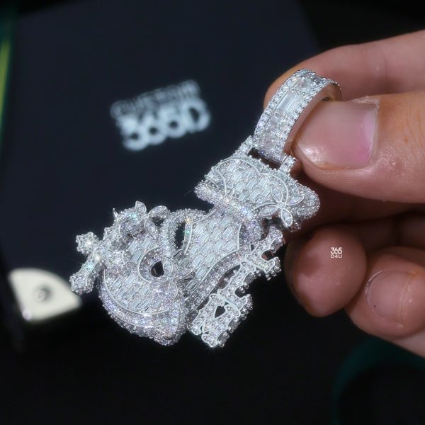 J Wrapped Letter Pendant with Custom Side Text