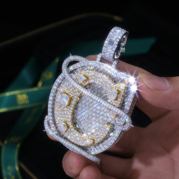 C Wrapped Fancy-Cut Letter Pendant