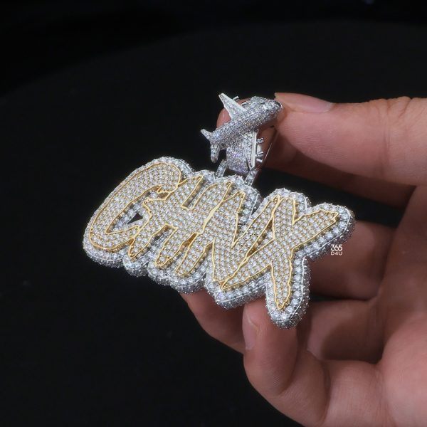 CHNX Brush Script Letter Pendant with Airplane Bail