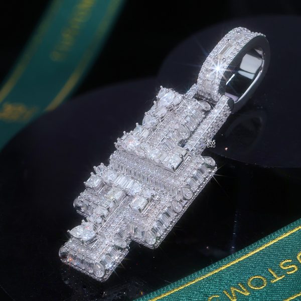 LT Vertical Letter Pendant with Fancy-Cut Stones