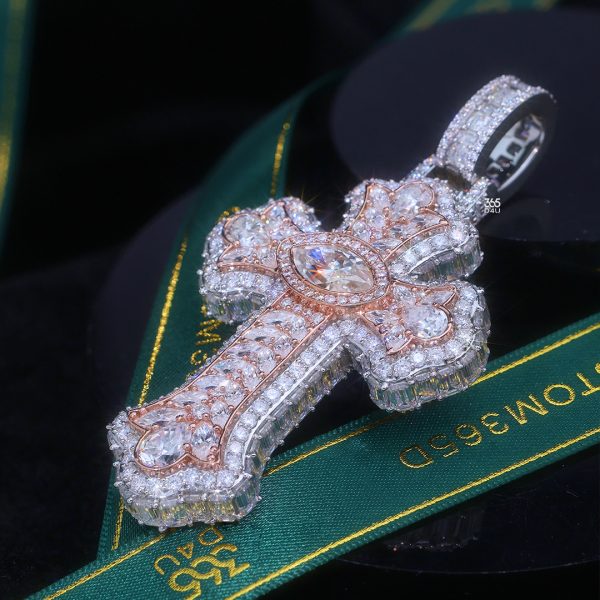 1.5-inch Fully Iced 360° Cross Pendant