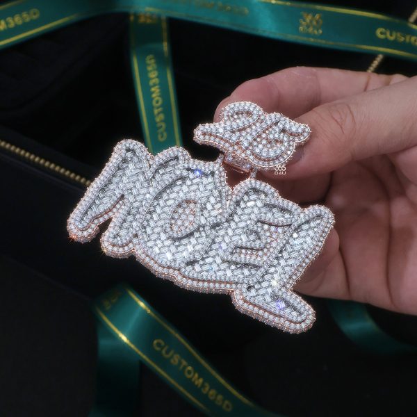 MOEL Custom 3D Brush Iced Pendant Emerald Pattern