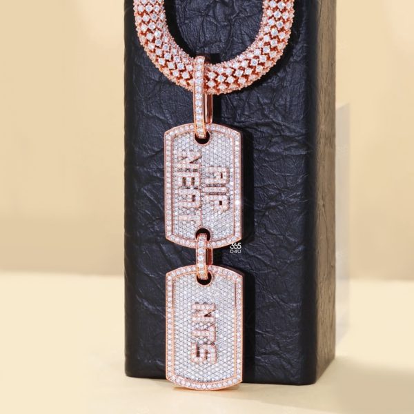 Custom Double Dog Tag Pendant with letters