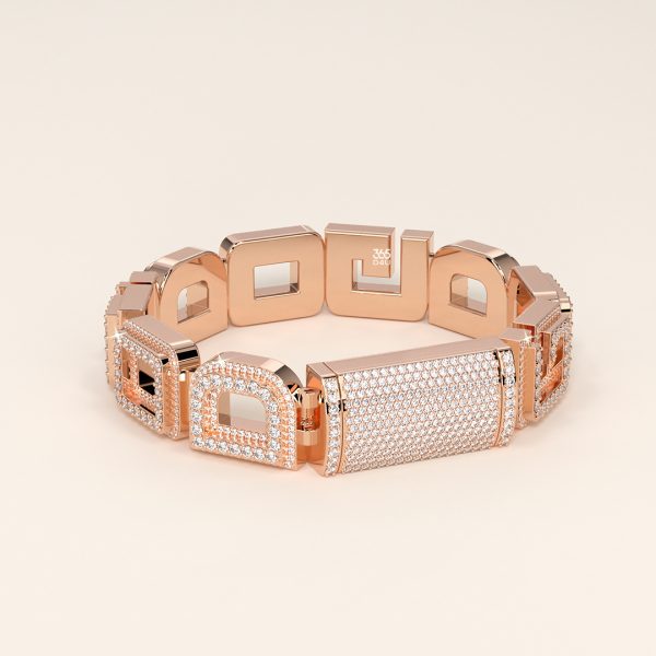 15mm GOD Letter Bracelet with Custom Clasp