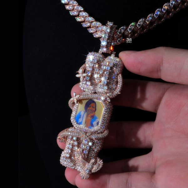 Wrapped Vertical Photo Pendant