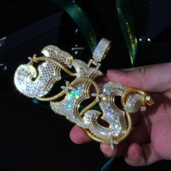 JLS Snake Wrapped Initial Pendant