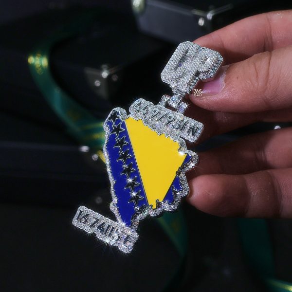 Custom Map Enamel Pendant