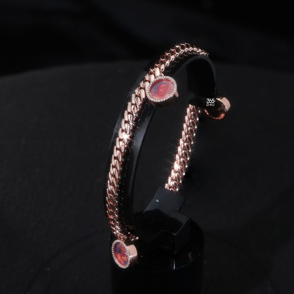 Plain Gold Cuban Photo Charm Bracelet