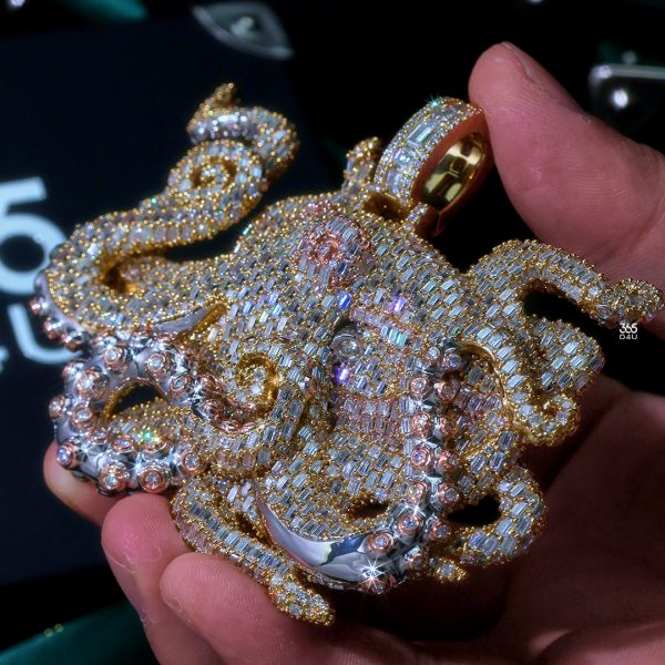 3D Tricolor Octopus Pendant