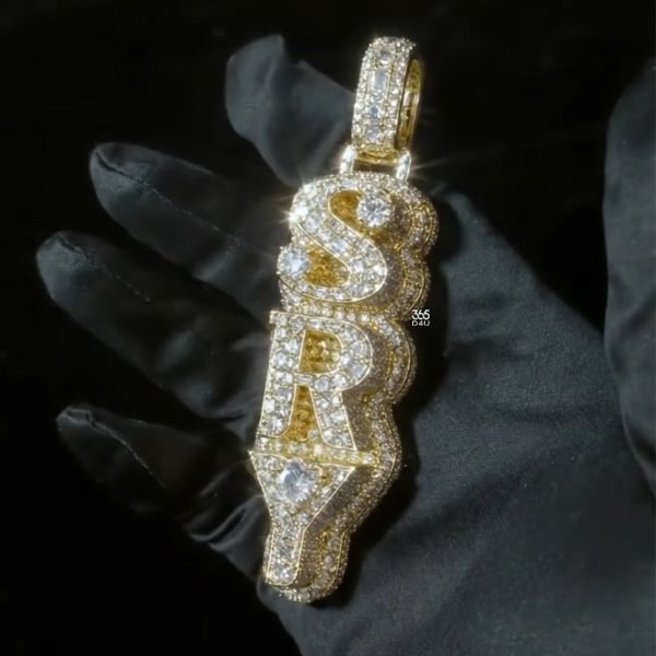 SRY Extra Thick Vertical Initial Pendant