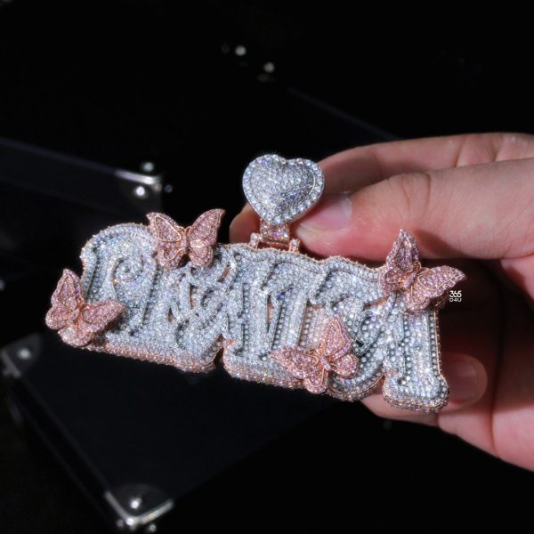 Reatta Custom Butterfly Heart Letter Pendant