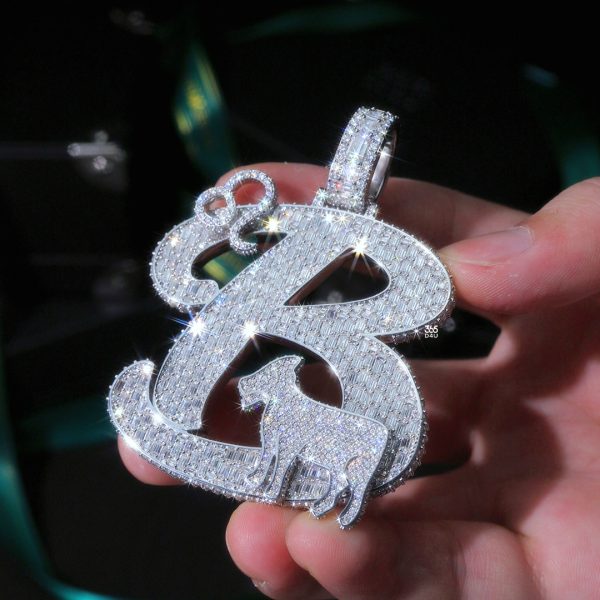 B Custom Emerald Letter Pendant