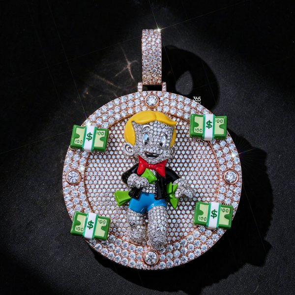 CD25NOV0080图片 Custom Enamel Character Round Pendant