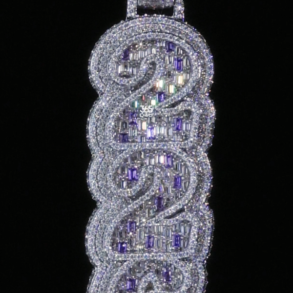 CD26APR0793-视频 Custom 3D Vertical 226 Number Pendant with Colorful Zircon Stones & Pisces Bail