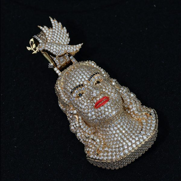Custom 3D Head Pendant with Full Iced Detail