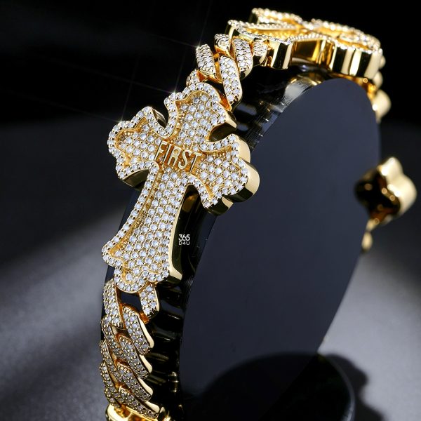 CD26MAR1302图片 Custom Iced Cross Cuban Bracelet