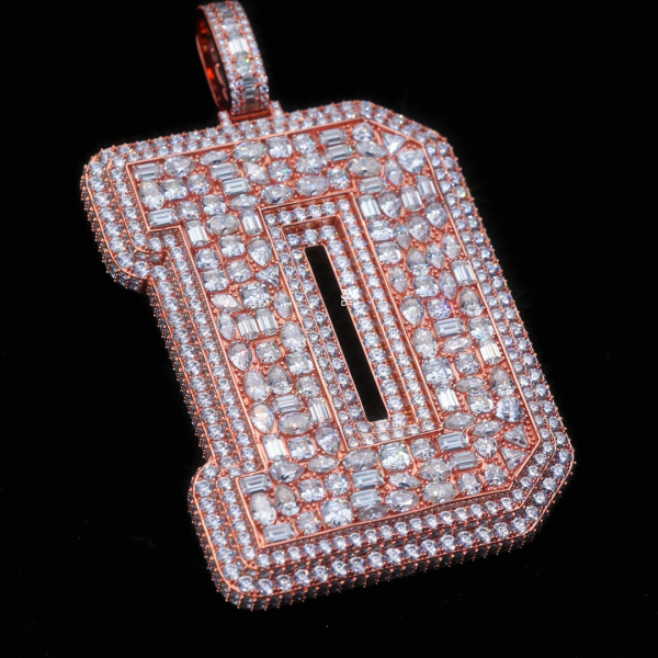 CD26MAY0465-图片 Custom 3.5” Oversized Block Letter Pendant with Fancy-Cut Diamonds