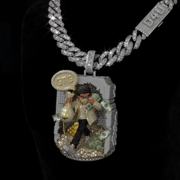 Custom 3D Character Logo Pendant with Handcrafted Action Detail