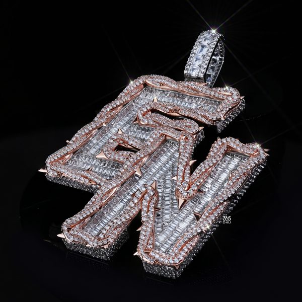 YP26JUN0002图片 Custom 3D Thorn Letter Pendant