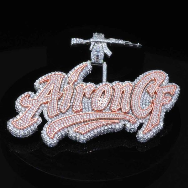 Aironcf Custom Script Name Pendant with English Font